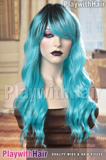 arcticnite Blue Black Roots Ombre Balayage
