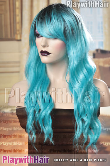 arcticnite Blue Black Roots Ombre Balayage