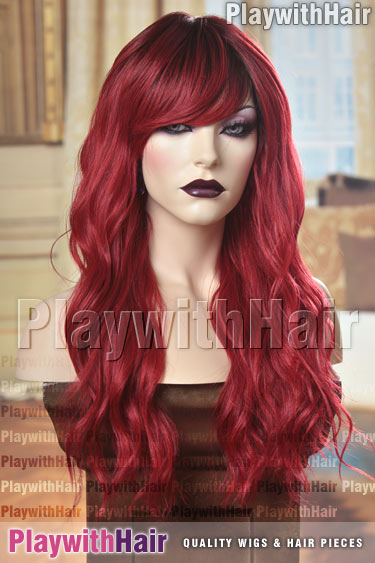 crimsonsangria Red Black Roots Ombre Balayage