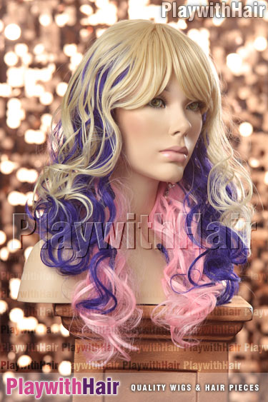613/purple/pink Blonde Pink Purple Tip Layers